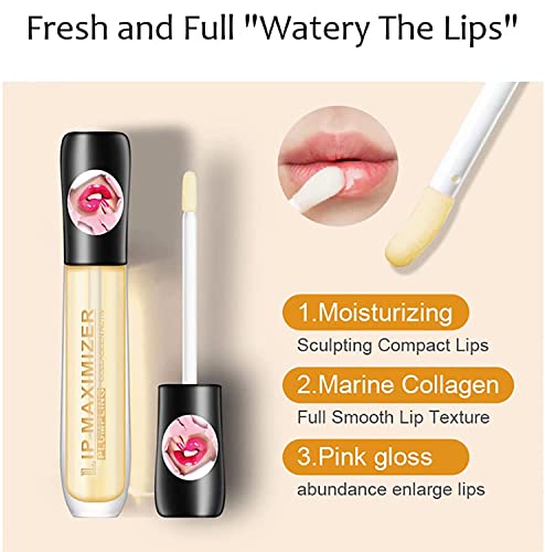 2 Pcs Lip Plumper Lip Gloss, Moisturizing Lips Plumper Vitamin E Plumping Lip Maximizer Serum Transparent Toot Lip Oil Lip Plumper Gloss, Natural Lip Plumper - Image 5